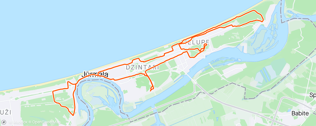 Map of the activity, Sunday Afternoon Cycle