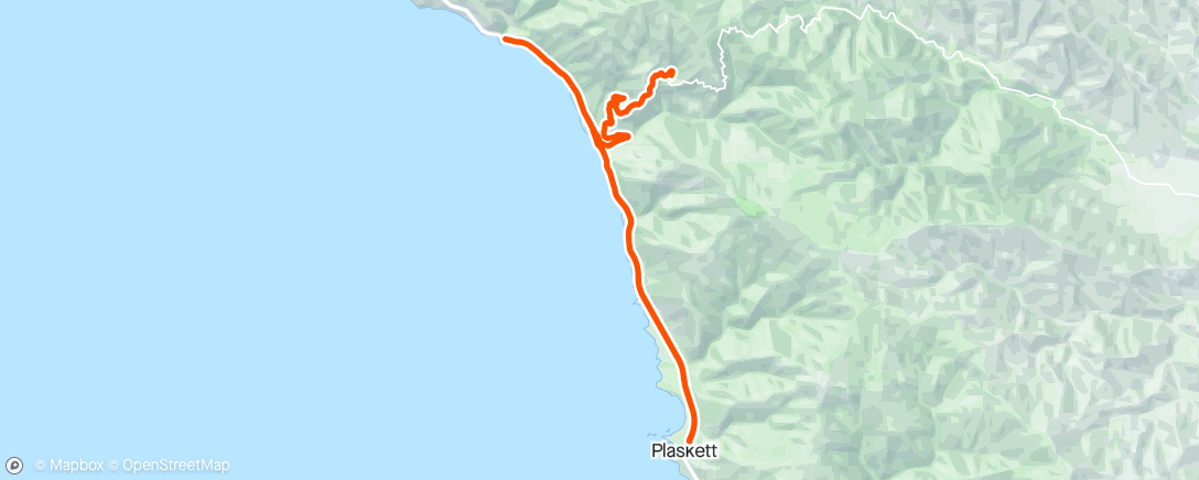 Map of the activity, Big Sur Coast