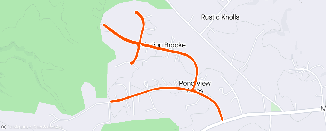 Map of the activity, Evening ride around my neighborhood