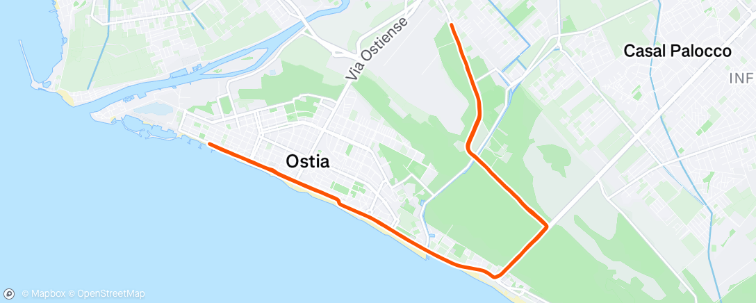Map of the activity, Corsa mattutina