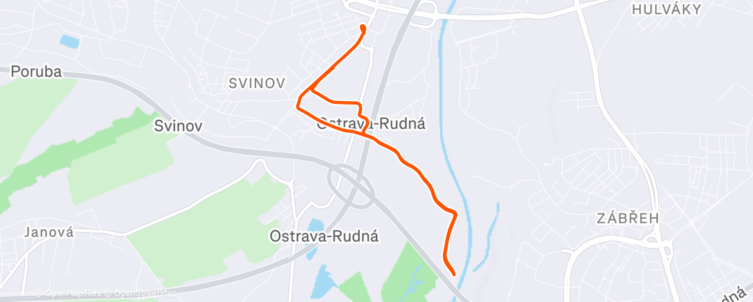 Map of the activity, Afternoon Run