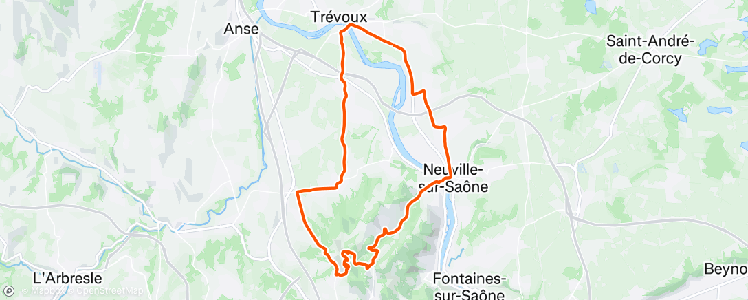 Map of the activity, Pélerinage d'une époque où il fallait serrer les dents à Chesselay pour accrocher le Sprint Bocuse