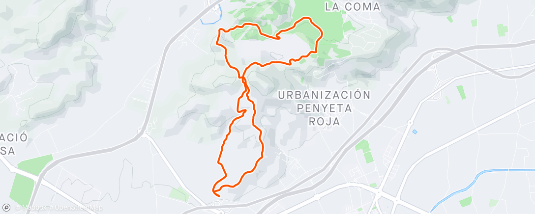 Map of the activity, Carrera de montaña matutina