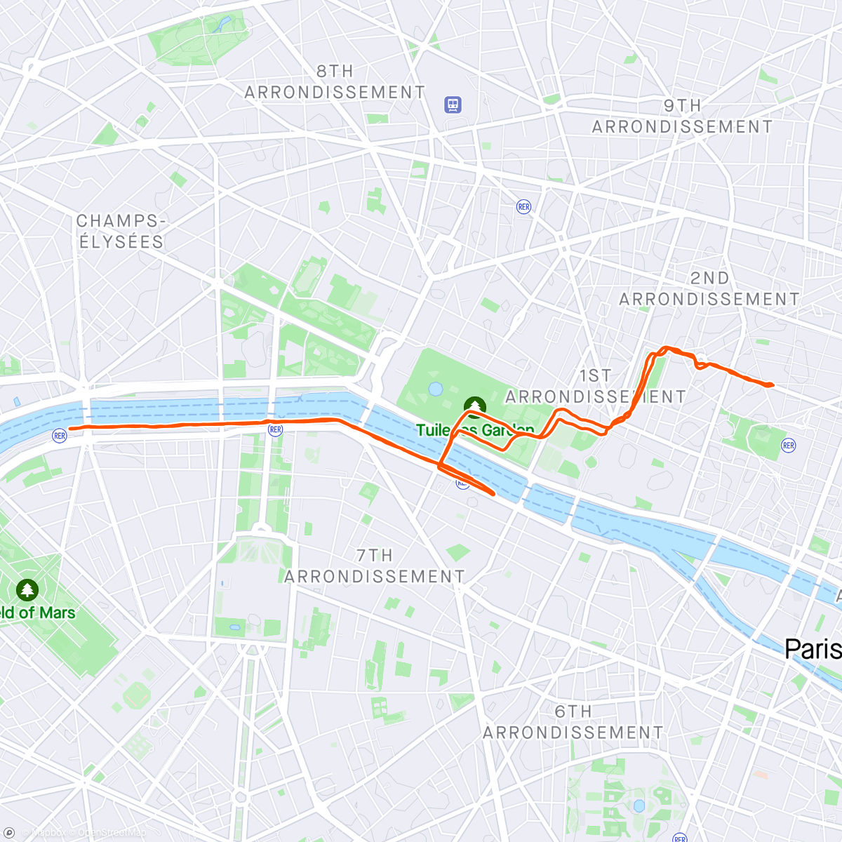 Map of the activity, Décrassage London 😅