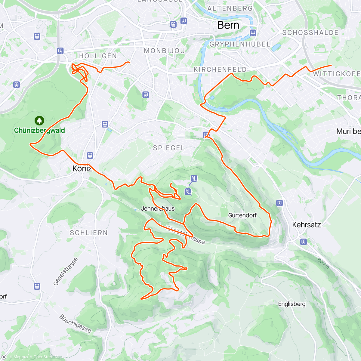 Map of the activity, mondaybikeroll