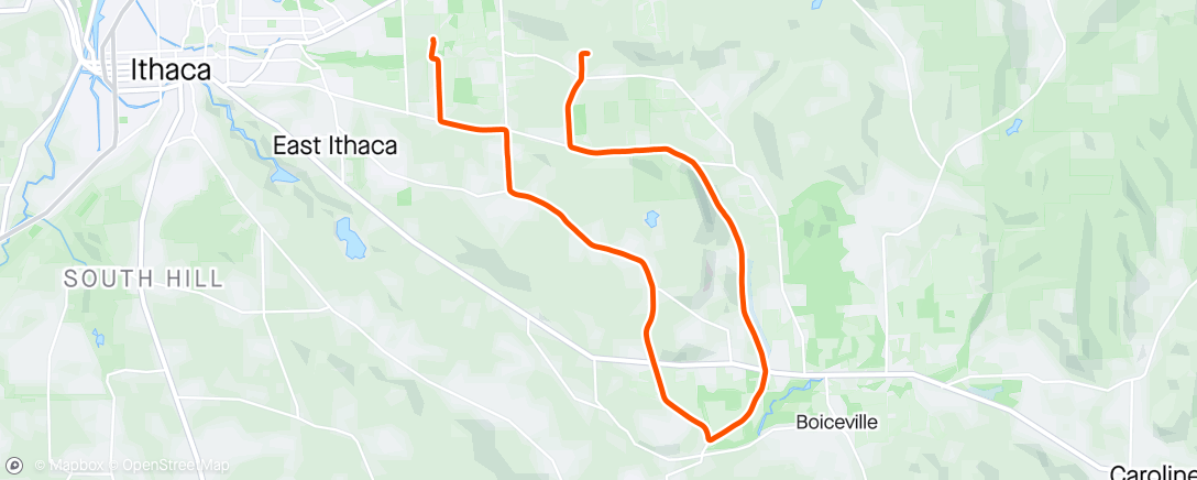 Map of the activity, Longer ride after the FLRC Challenge group run