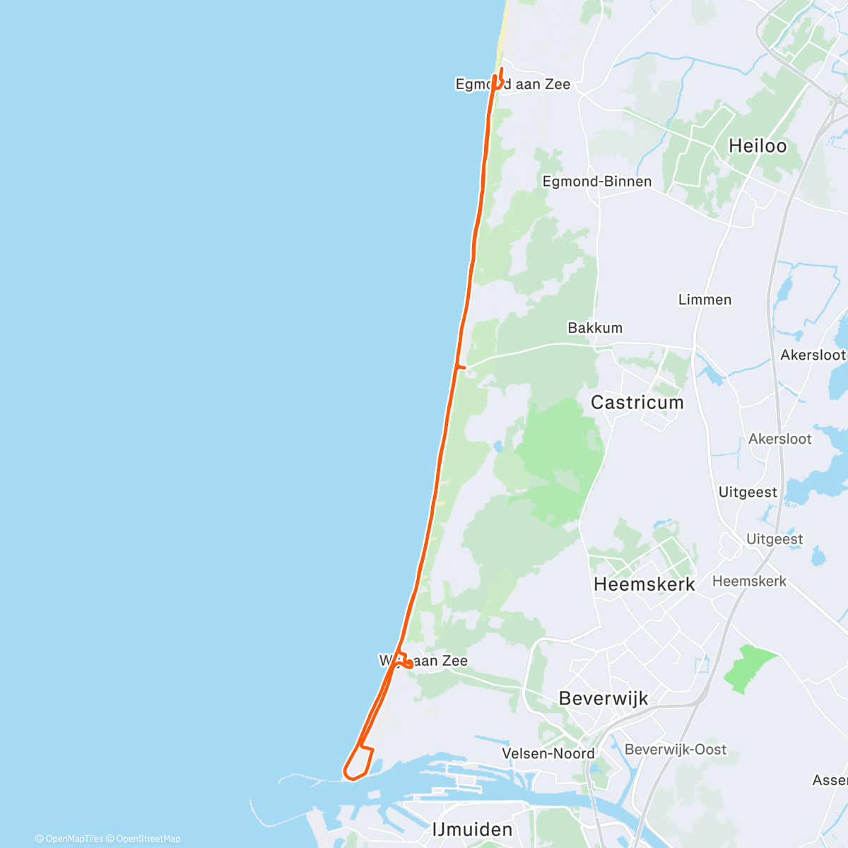 Map of the activity, 10/01/2026 Egmond - Pier - Egmond.