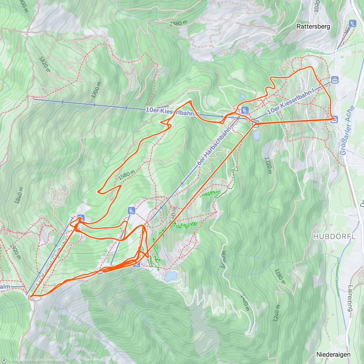 Map of the activity, Slopes - A day skiing at Gastein