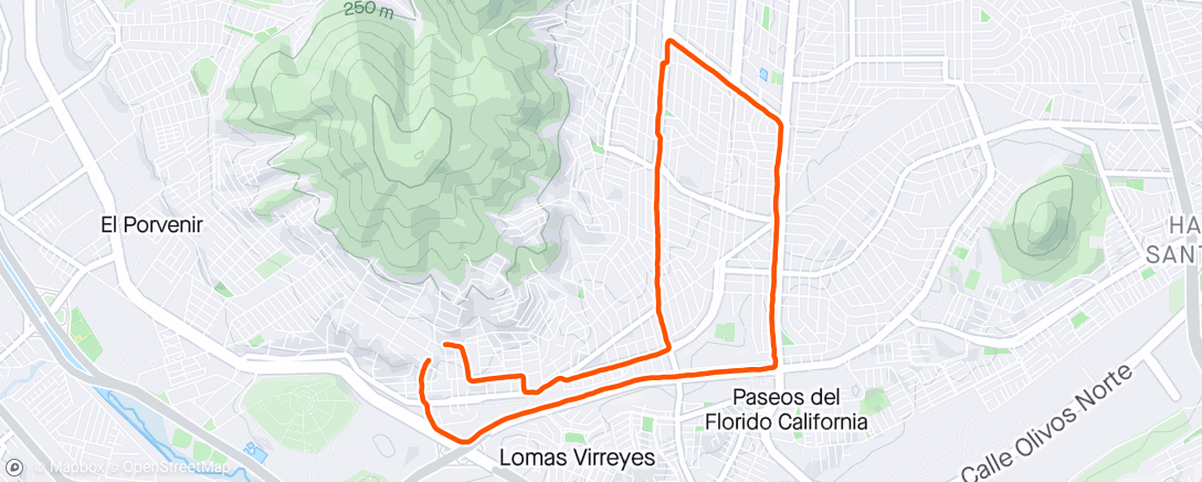 Map of the activity, Vuelta ciclística vespertina
