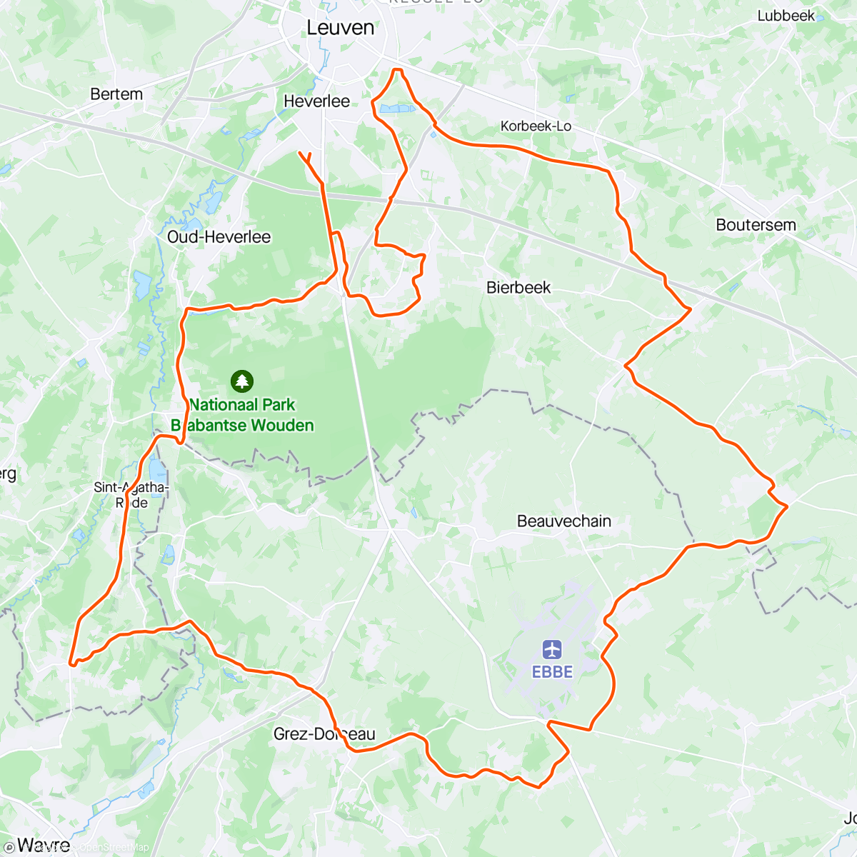 Map of the activity, 20240418 Afternoon Ride Leuven, Vlaanderen ⛅