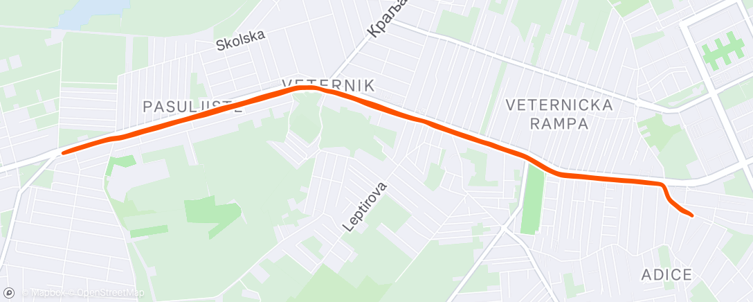 Map of the activity, Afternoon Run