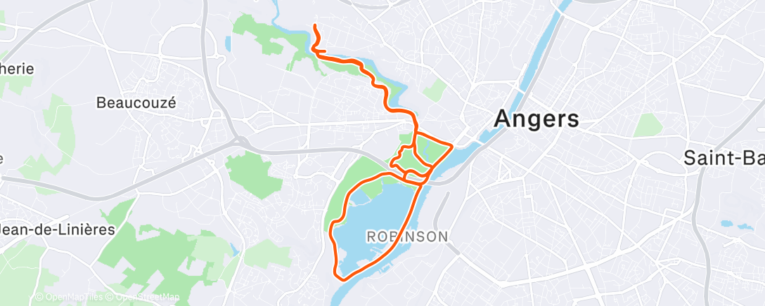 Карта физической активности (Course à pied en soirée)