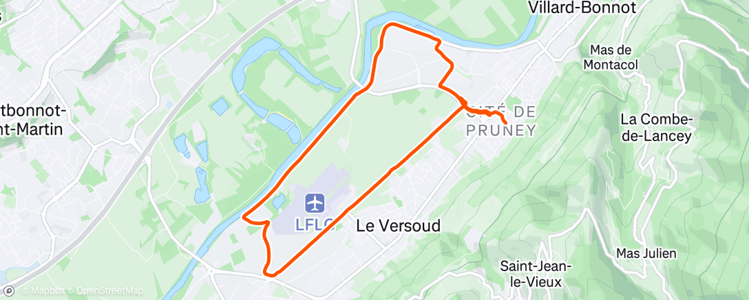 Map of the activity, Afternoon Run