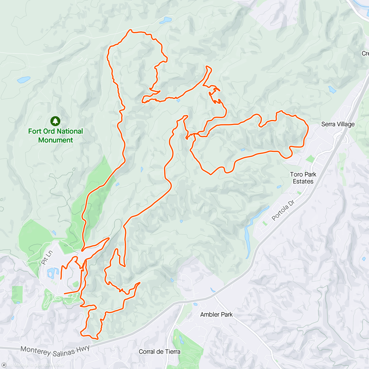 Map of the activity, Sea otter MTB race