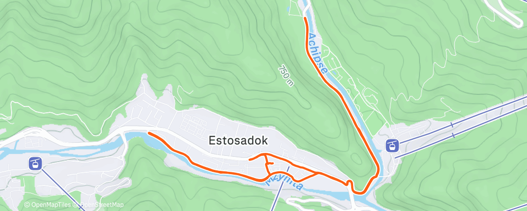 Map of the activity, Дневной забег