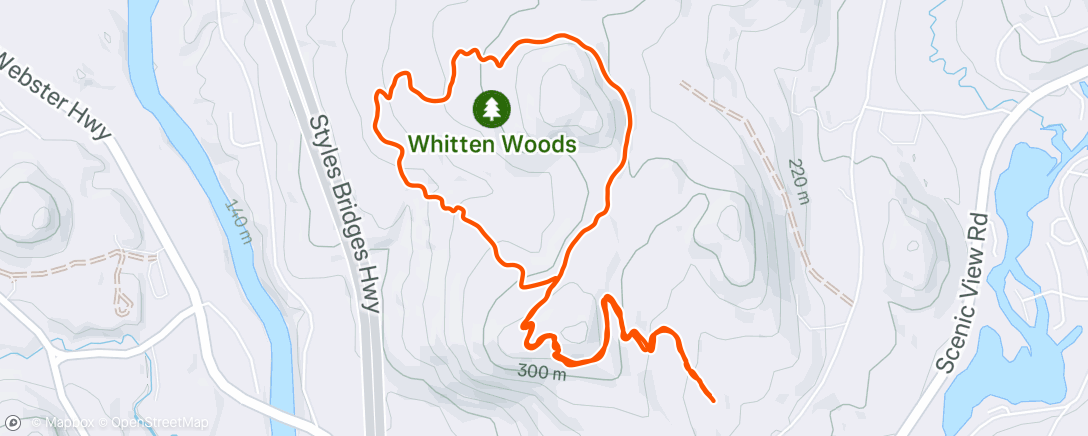 Map of the activity, Lunch Mountain Bike Ride
