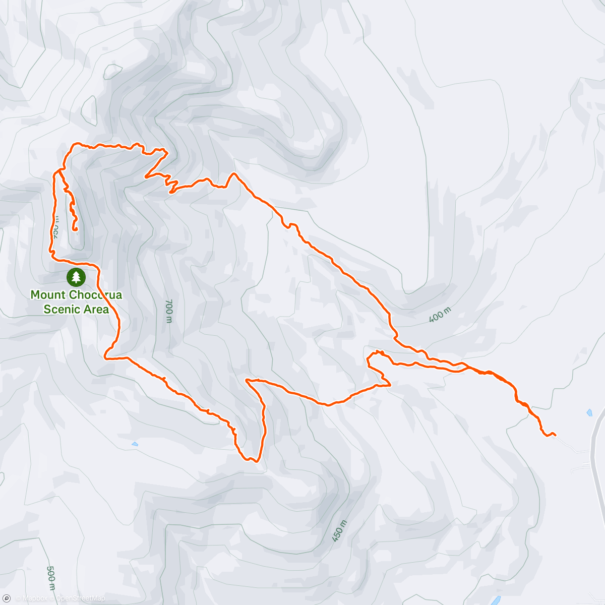 Map of the activity, Chocorua