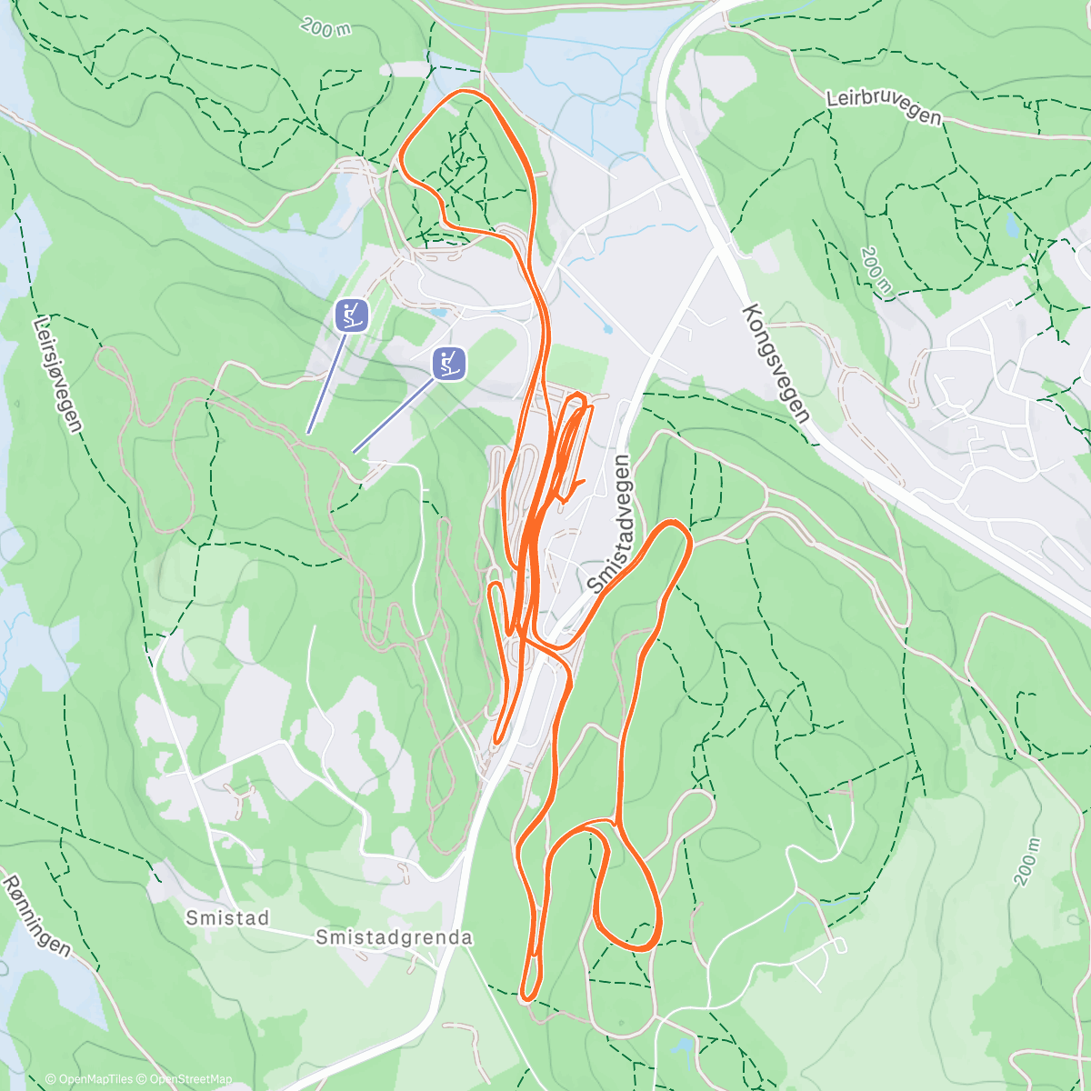 Map of the activity, Trondheim 20km Skiathlon(+ warmup). P13😑