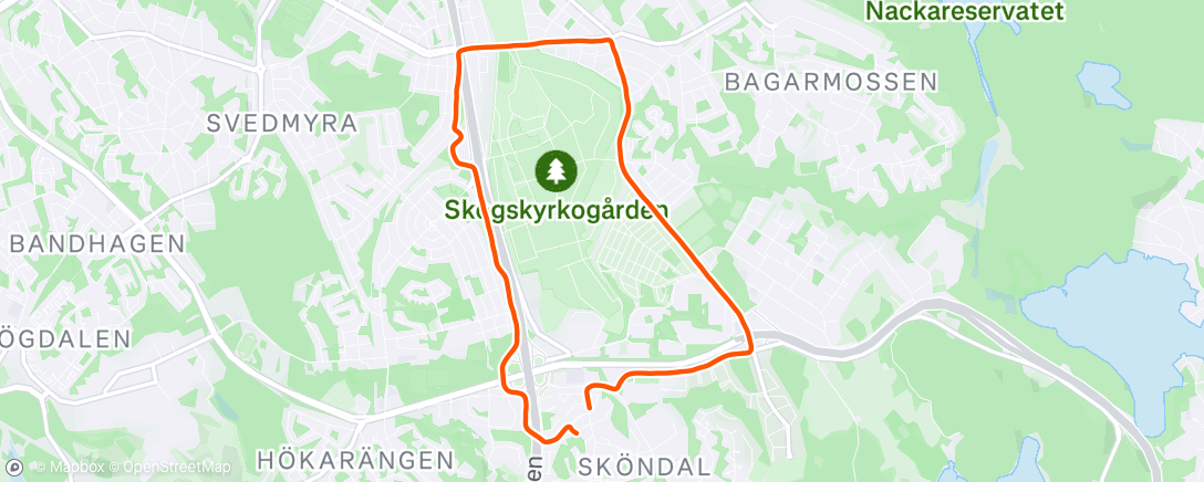Map of the activity, Evening Run