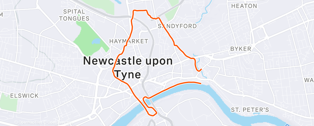 Map of the activity, Monday Evening Loop 🌧️