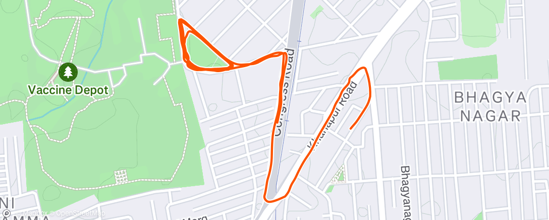 Carte de l'activité Evening Run