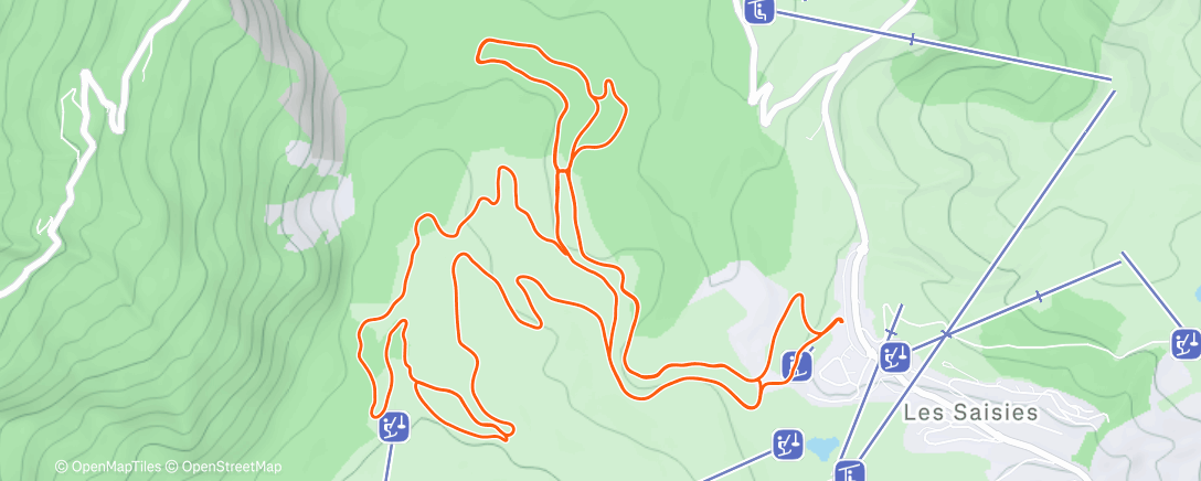 Map of the activity, Ski nordique le matin