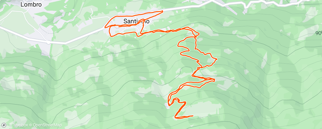 Map of the activity, Carrera de montaña matutina