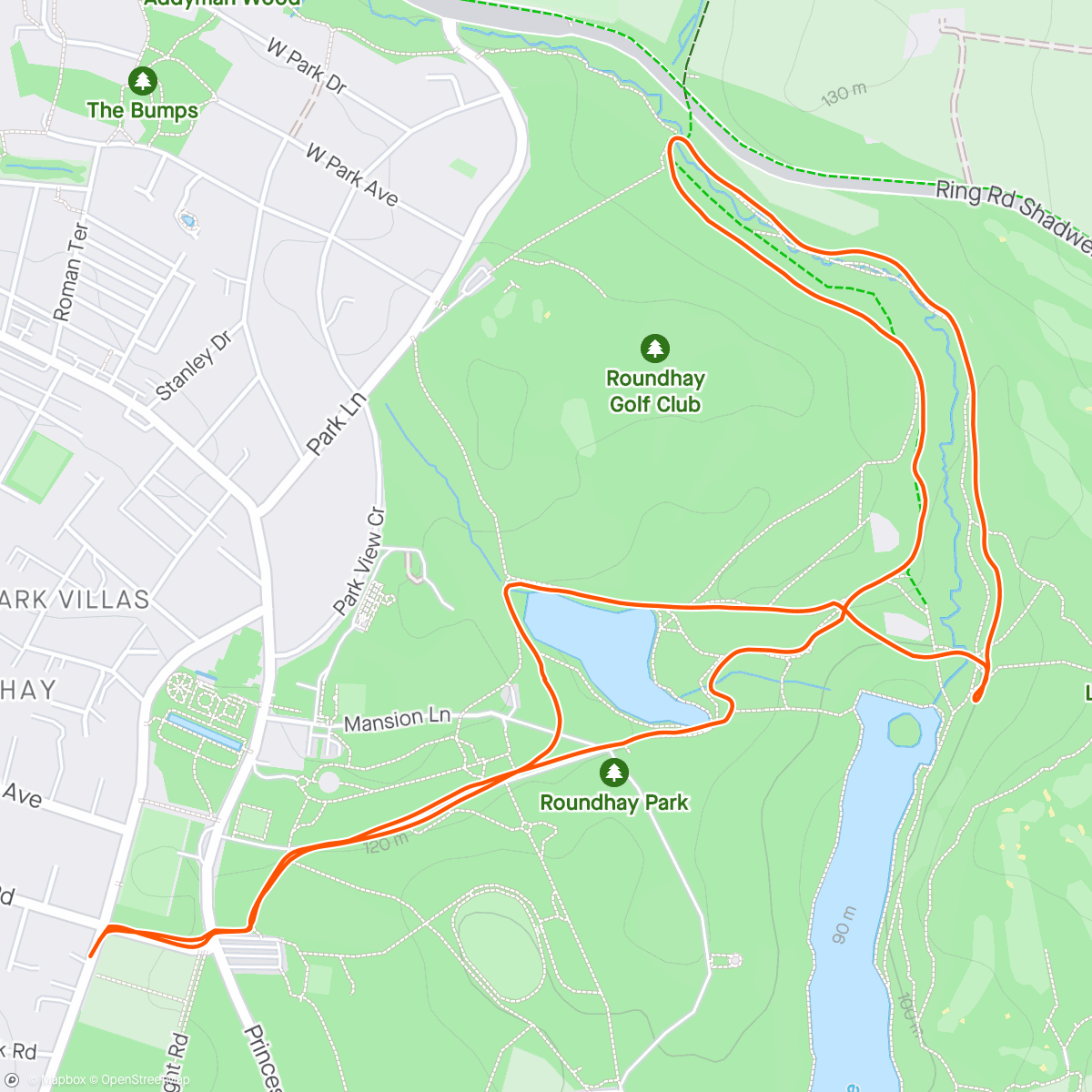Map of the activity, Sunshine jog walk with Rach and George 🌞👍 Happy Olympics day 🎉