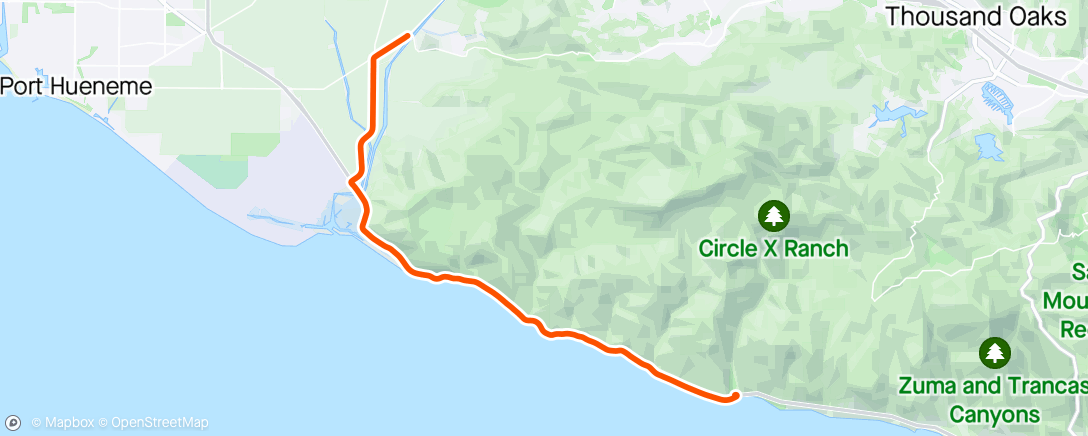 Map of the activity, FulGaz - Potrero to Leo Carillo