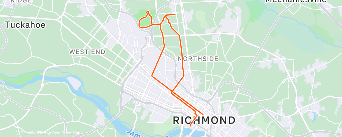 Map of the activity, Richmond Half