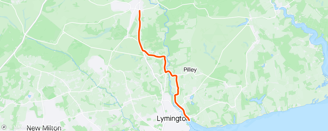 Mapa da atividade, Lymington back to Brockenhurst