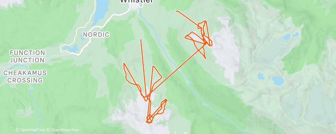 Map of the activity, Slopes - A day skiing at Whistler Blackcomb