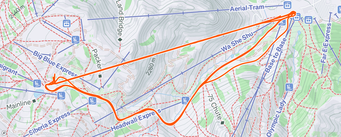 Map of the activity, Lunch Snowboard