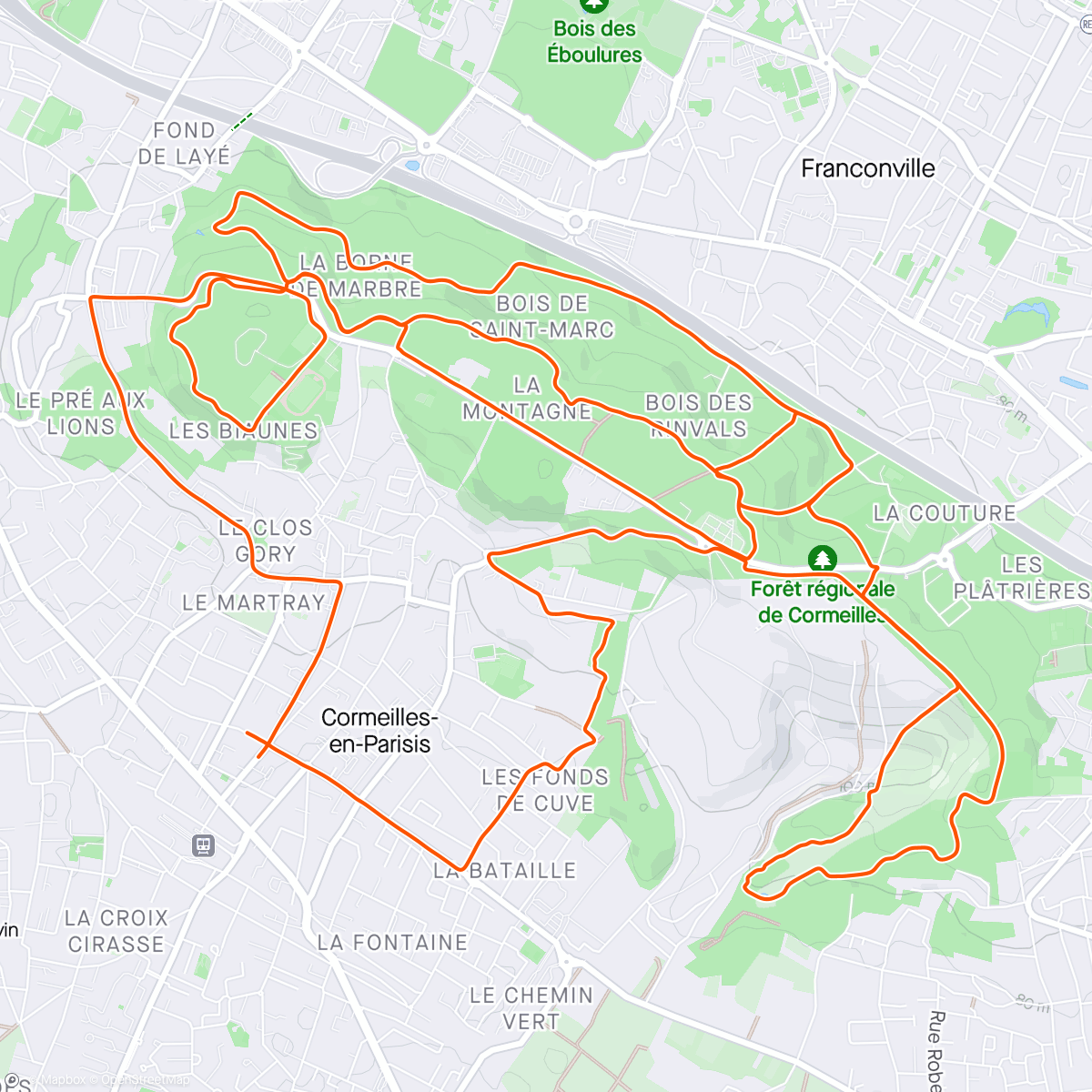 Map of the activity, BOSSESGRAVELCORMEILLE