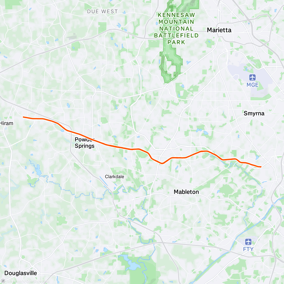 Map of the activity, Felt good today. Ate a fat slice of fresh sourdough before the ride ⛽️⛽️