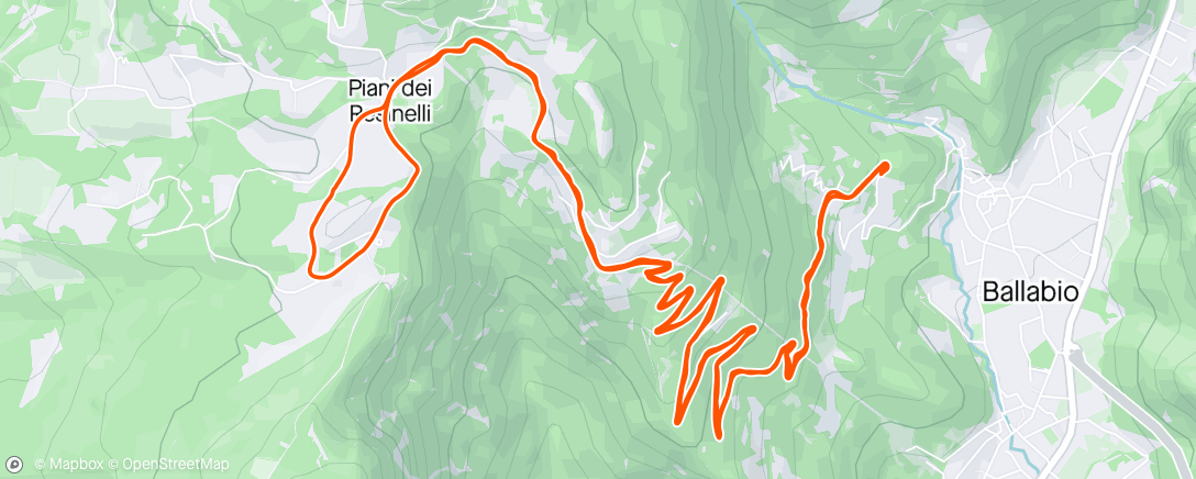 活动地图，Sessione di mountain biking serale