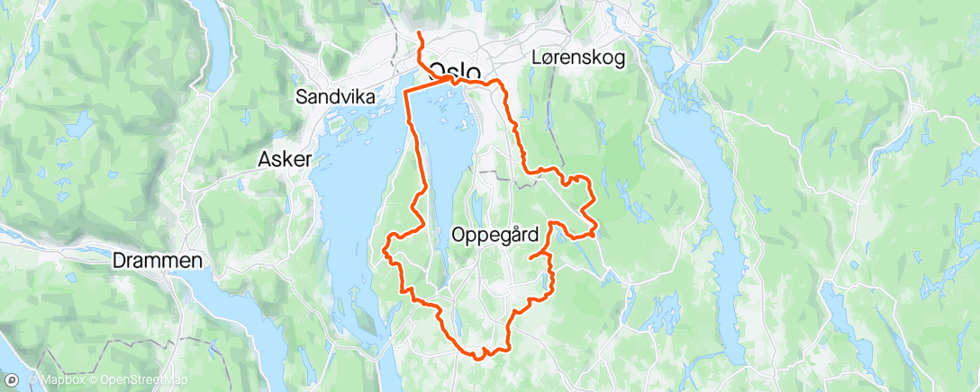 Map of the activity, Trakatrening med Fredrik.