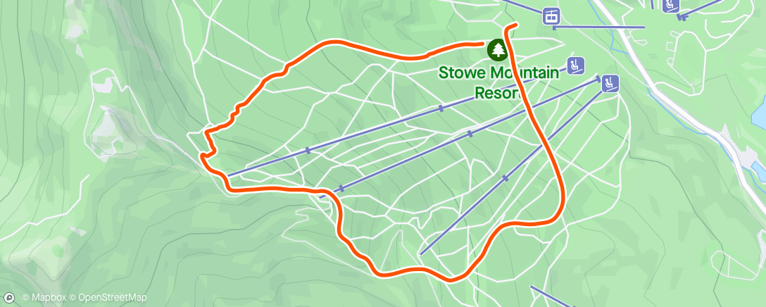 Mapa de la actividad (Skin up Stowe and ski down)