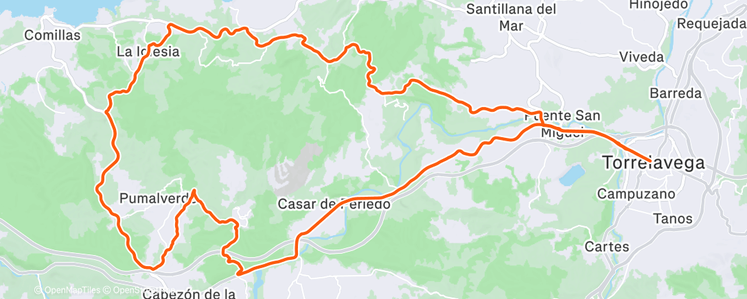Map of the activity, Quijas>Toporias>Hayuela>Cildad