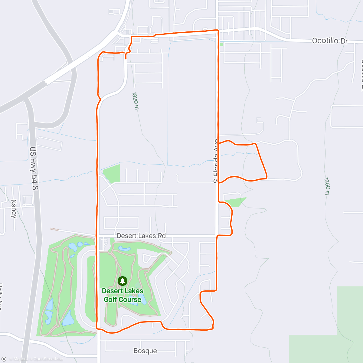 Map of the activity, Tempo Wednesday