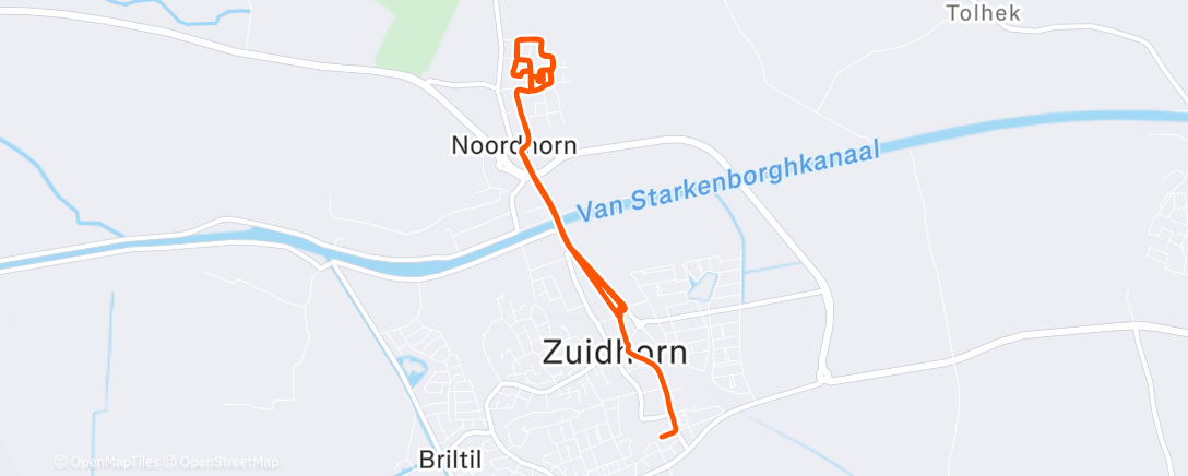 Map of the activity, Woensdagavond training