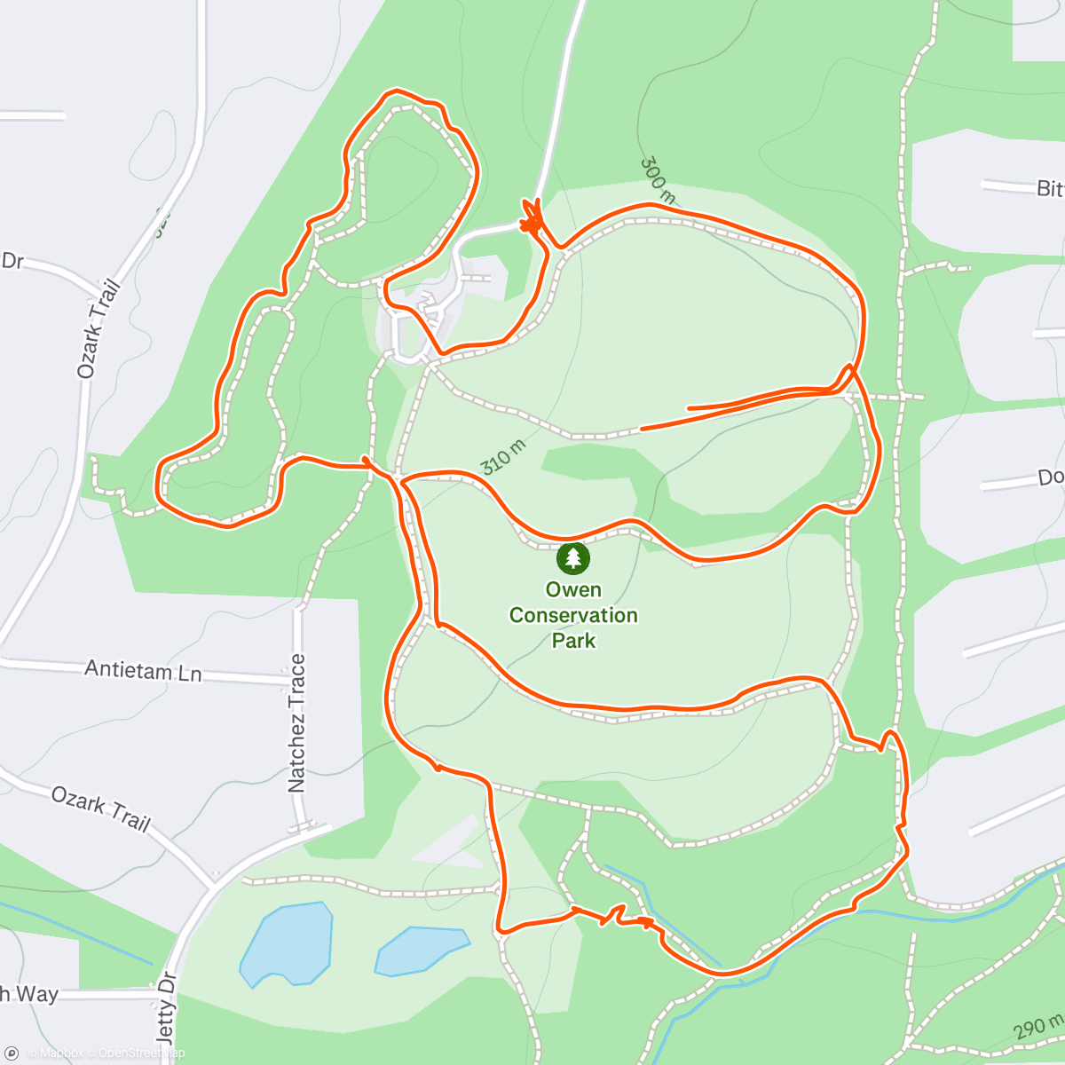 Map of the activity, Last hike at Owen before the knife!