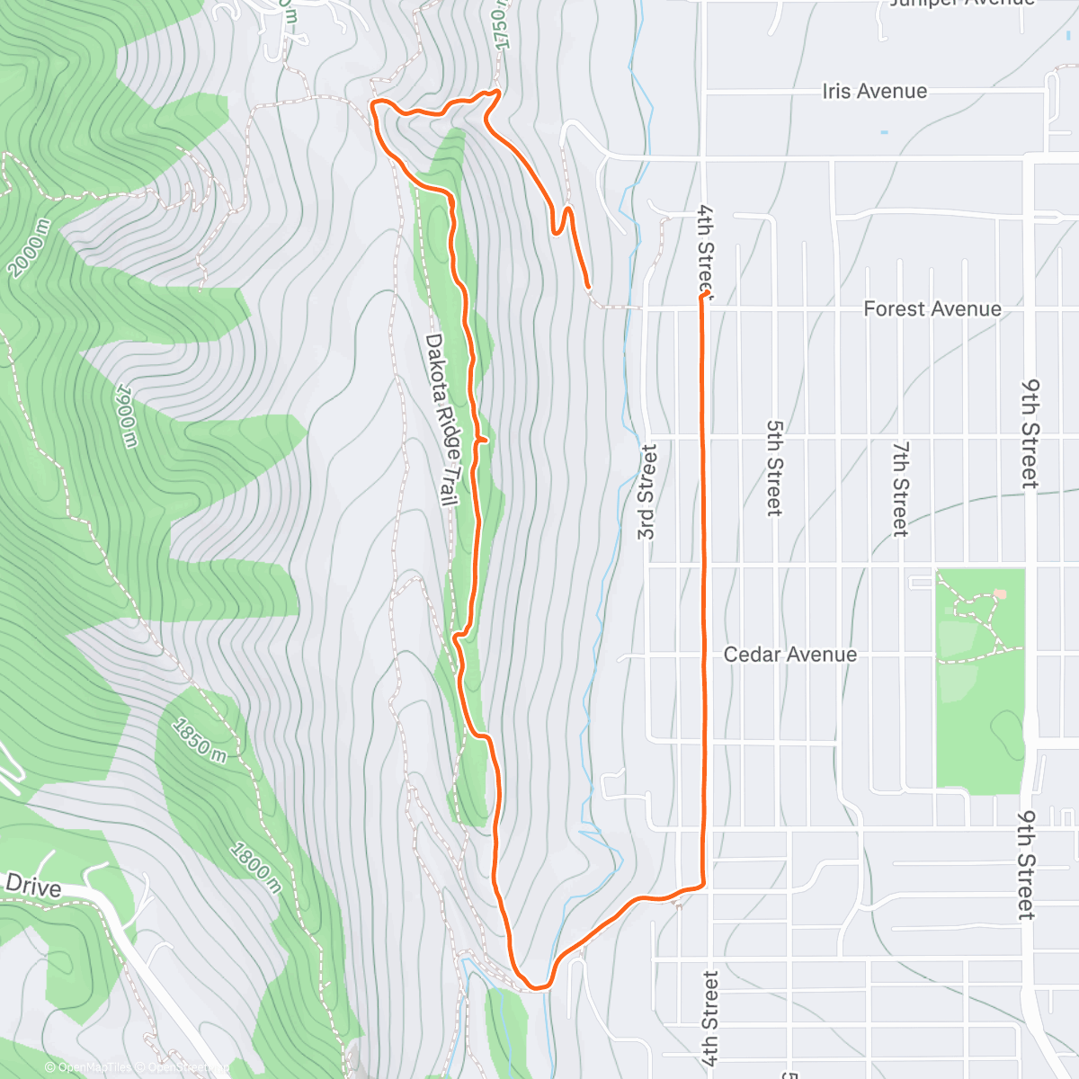 Map of the activity, Winter Solstice Morning Hike