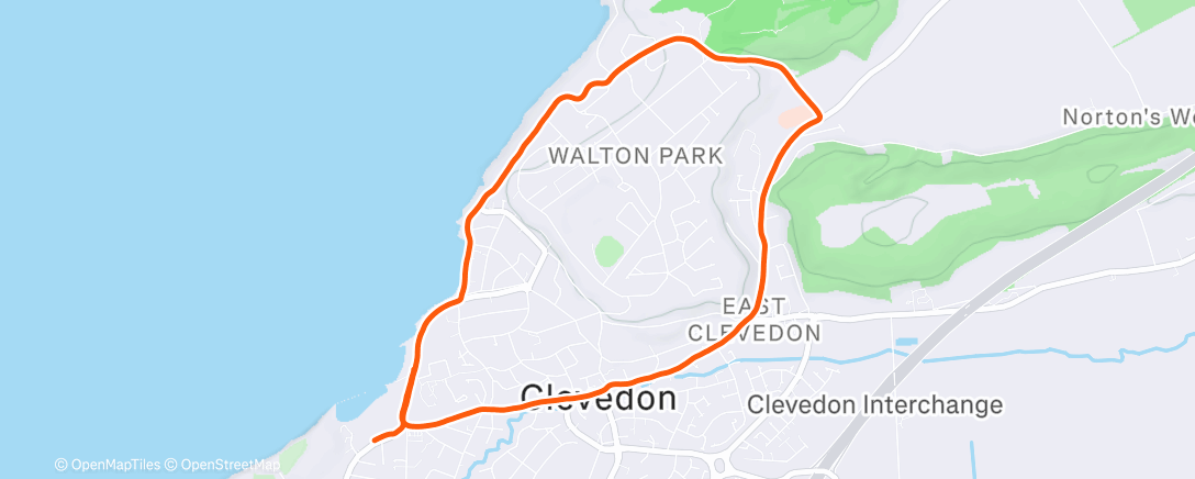 Map of the activity, Clevedon Boxing Day race
