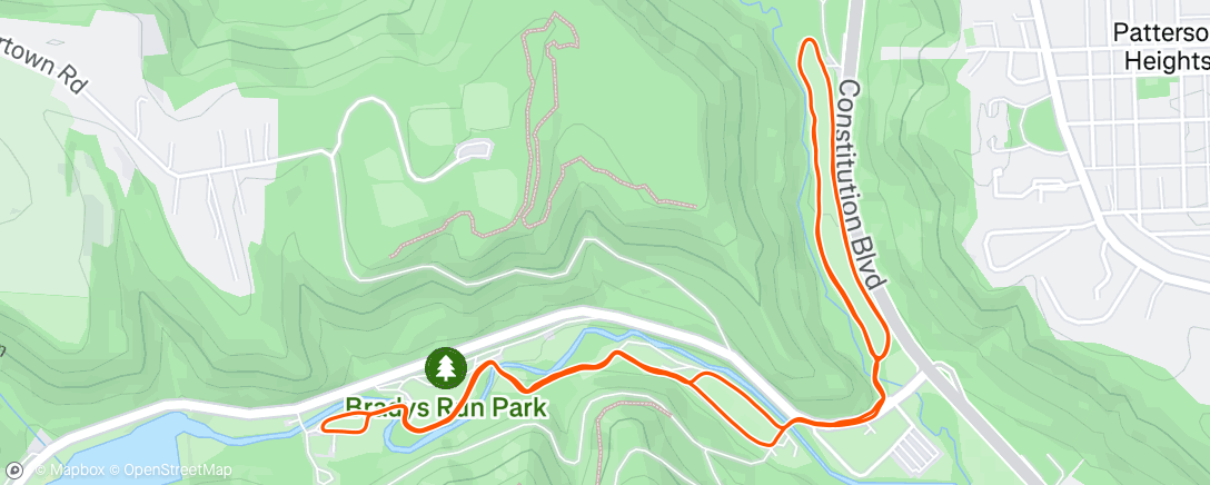 Map of the activity, Morning Run