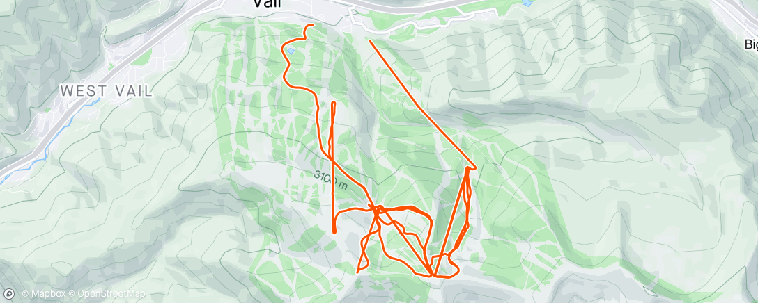 Map of the activity, Slopes - A morning snowboarding at Vail Ski Resort