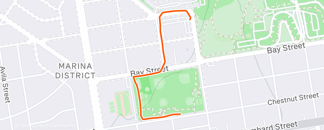 Map of the activity, Afternoon Walk
