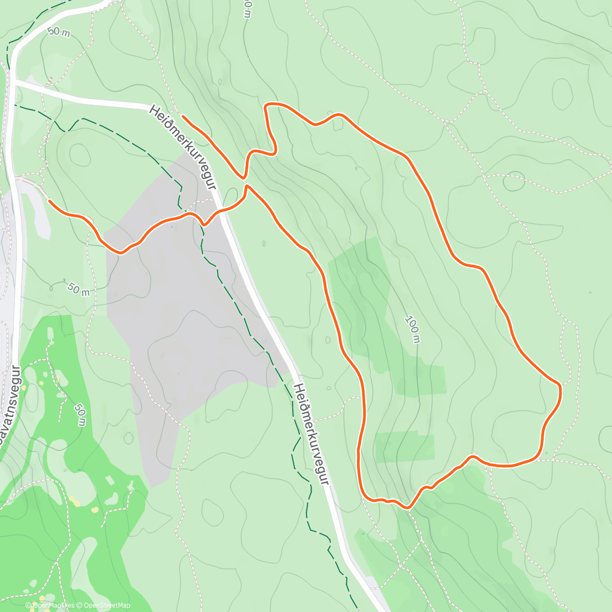 Map of the activity, Ganga með Kristófer