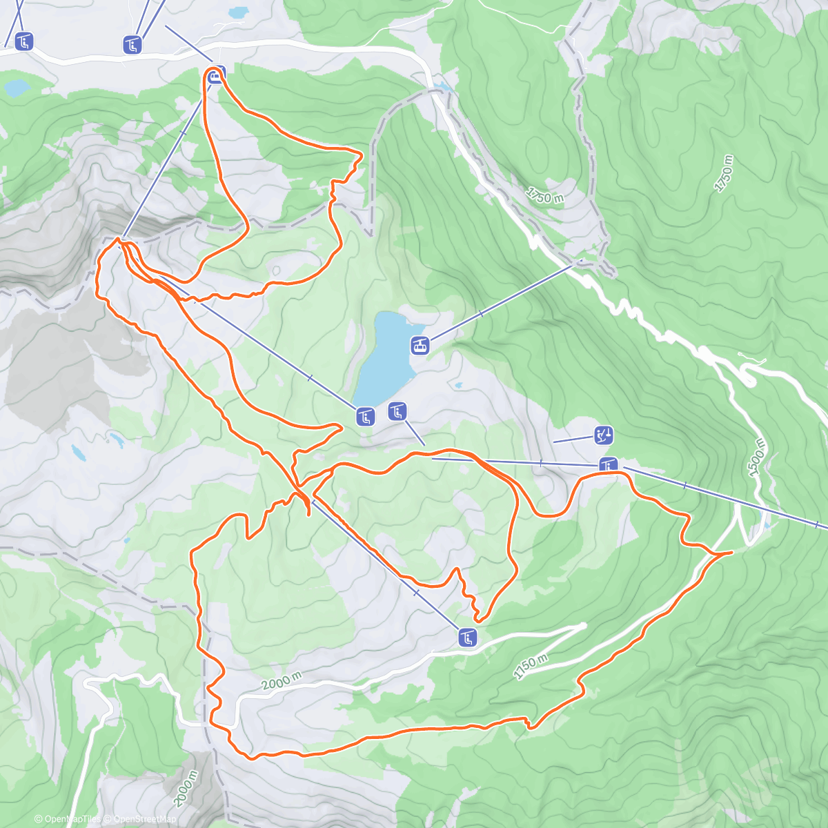 Map of the activity, 10 G scialpinismo