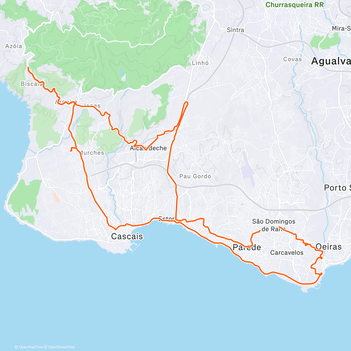 Map of the activity, Pedalada da tarde